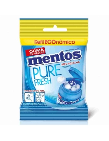 MENTOS GARRAFA PURE FRESH REFIL MINT 56G DP 28 UNID