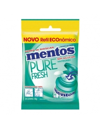 MENTOS GARRAFA PURE FRESH REFIL WTGREEN 56G DP 28 UNID