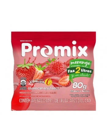 REFRESCO PO PROMIX MORANGO 24X80G- FAZ 2 LITROS