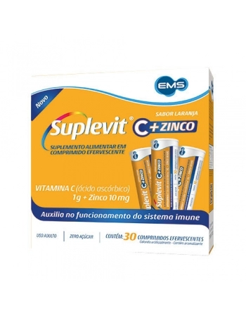 SUPLEVIT C + ZINCO EFERV 10MG C/30 COMP - EMM