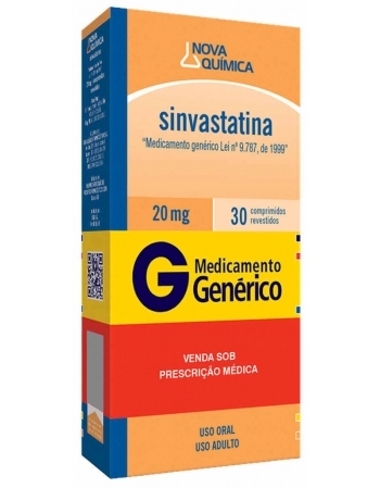 SINVASTATINA 20MG C/30 COMP