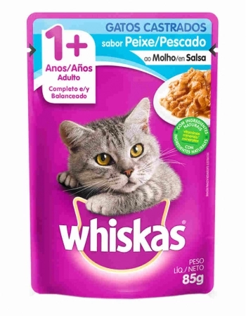 WHISKAS SACHE CASTRADO PEIXE DP 2X20X85G