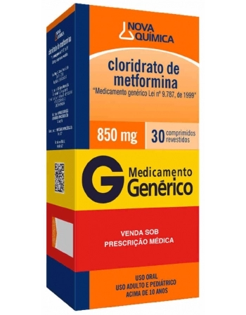 CLOR METFORMINA 850MG C/30 COMP