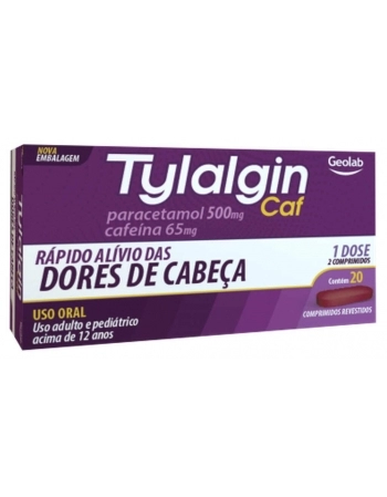 TYLALGIN CAF 500MG + 65MG C/ 20 COMP - GLM