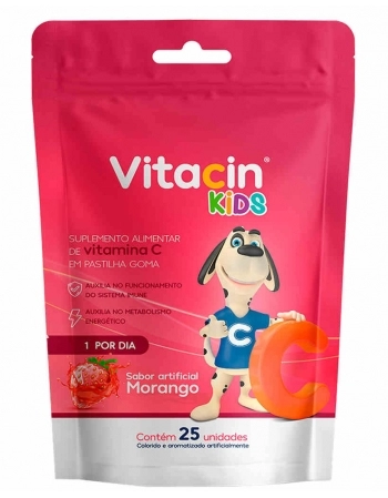 VITACIN KIDS POUCH 30MG GOMAS MORANGO C/25 COMP - GLM