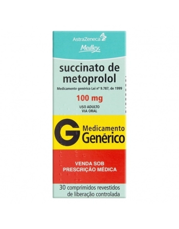 SUCCINATO METOPROLOL 100MG C/30 COMP