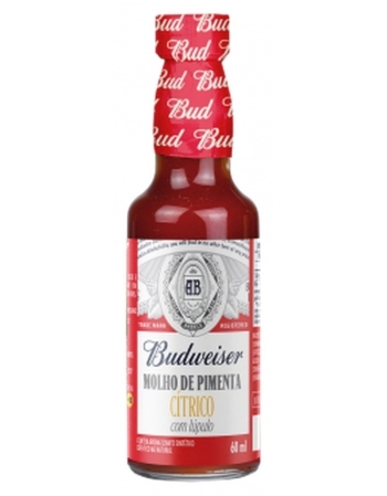 MOLHO DE PIMENTA CITRICO COM LUPULO BUDWEISER 12X60ML