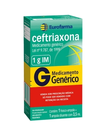 CEFTRIAXONA IM 1G C/ AMP+DILUENTE