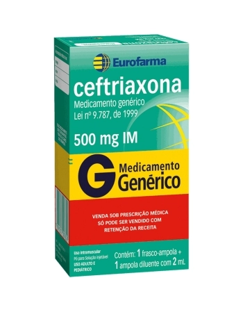 CEFTRIAXONA IM 500MG C/ AMP+DILUENTE