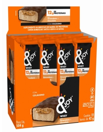 BARRA &JOY PROT WHEY AMENDOIM+CHOCOLATE 6X12X42G