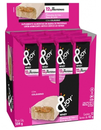 BARRA &JOY PROT WHEY CASTANHA DE CAJU + DOCE DE LEITE 6X12X42G