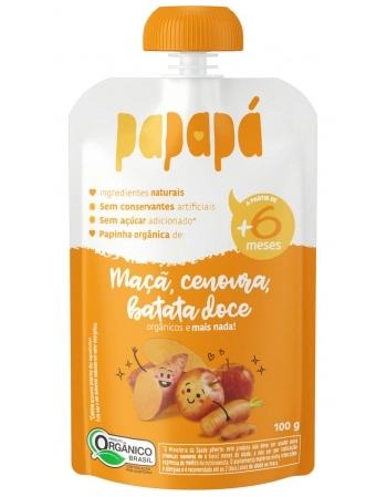 PAPINHA PAPAPA ORGANICA MAÇA BATATA DOCE E CENOURA 12X100G