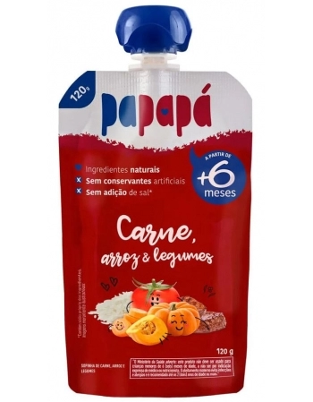 PAPINHA PAPAPA DE CARNE, ARROZ E LEGUMES 12X120G