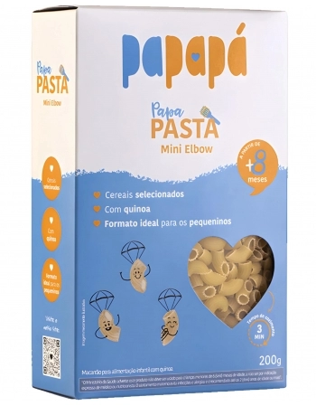 MACARRAO INFANTIL MINI ELBOW COM QUINOA PAPAPA 12X200G