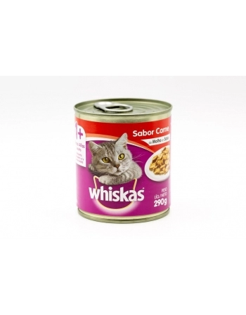 WHISKAS LATA ADU CARNE AO MOLHO 24X290G